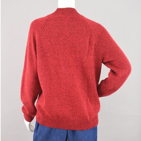 Karen Scott Cable Knit Mockneck Red Sweater Women's Large - Picture 8 of 9